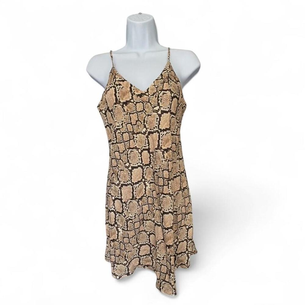NWOT Ginia 100% silk snake print chemise dress. Size 12